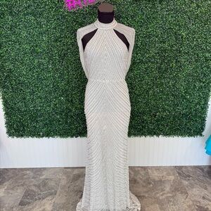 Elegant White Beaded Gown